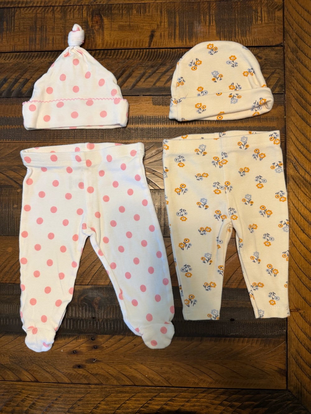 Baby Leggings Set - Yellow Floral & Pink Polka Dot